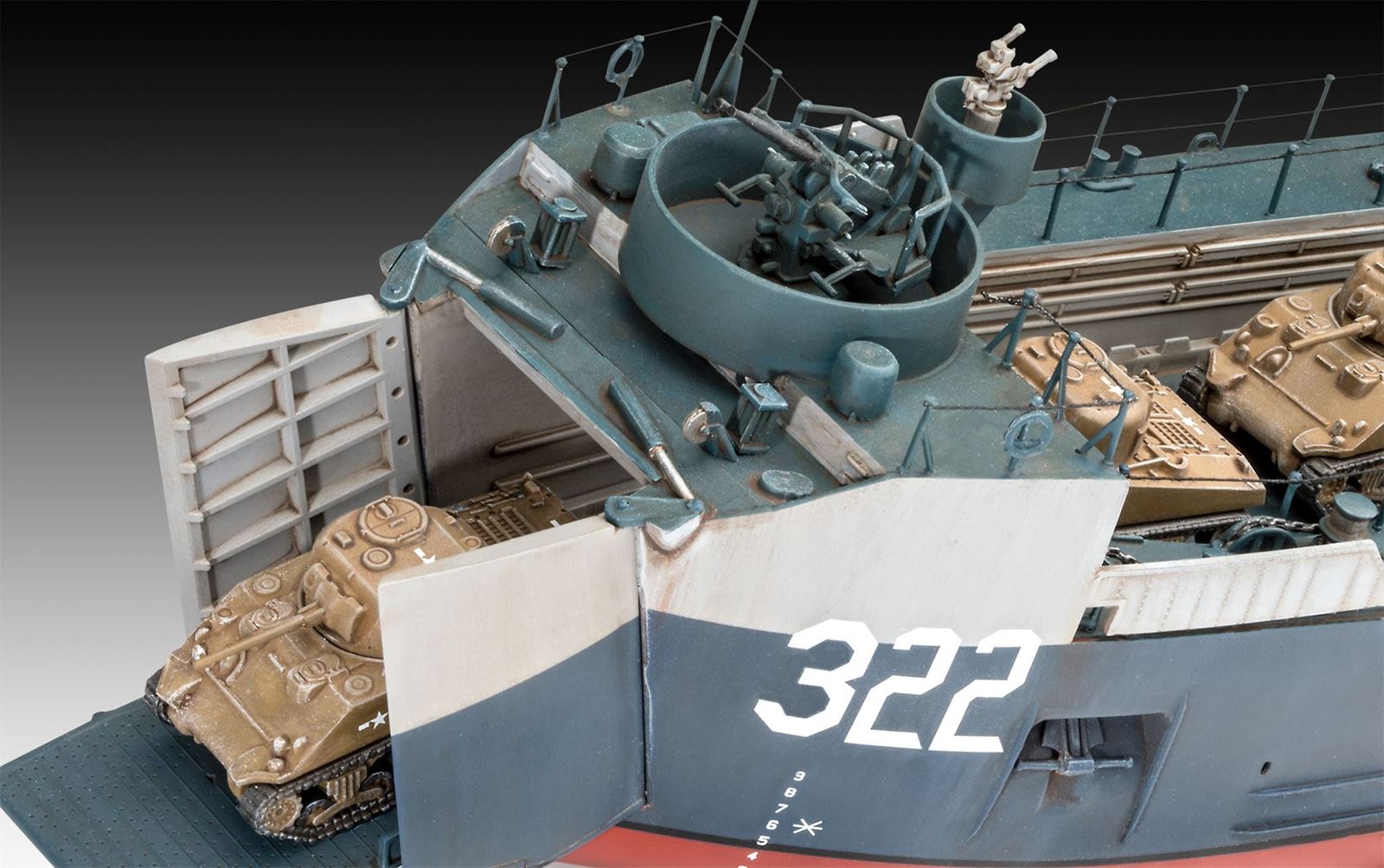1/144 US Navy Landing Ship Medium (Bofors 40 mm gun) REVELL 05169 - Imagen 4