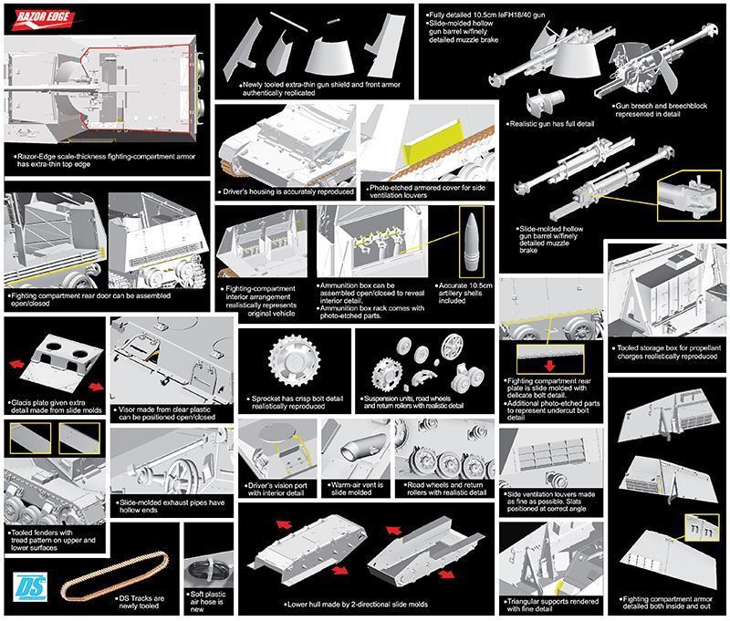 1/35 (Dragon) Sd.Kfz.165 HIUMMEL-WESPE (SMART KIT) - Imagen 3