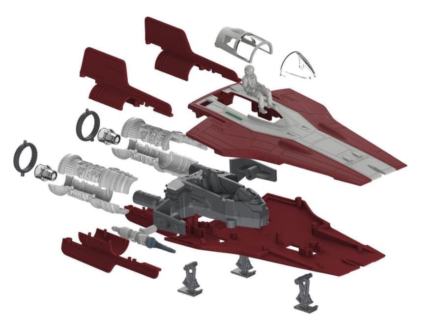 1/44 star wars build & play resistencia a-wing fighter, rojo (episodio viii) - Imagen 7