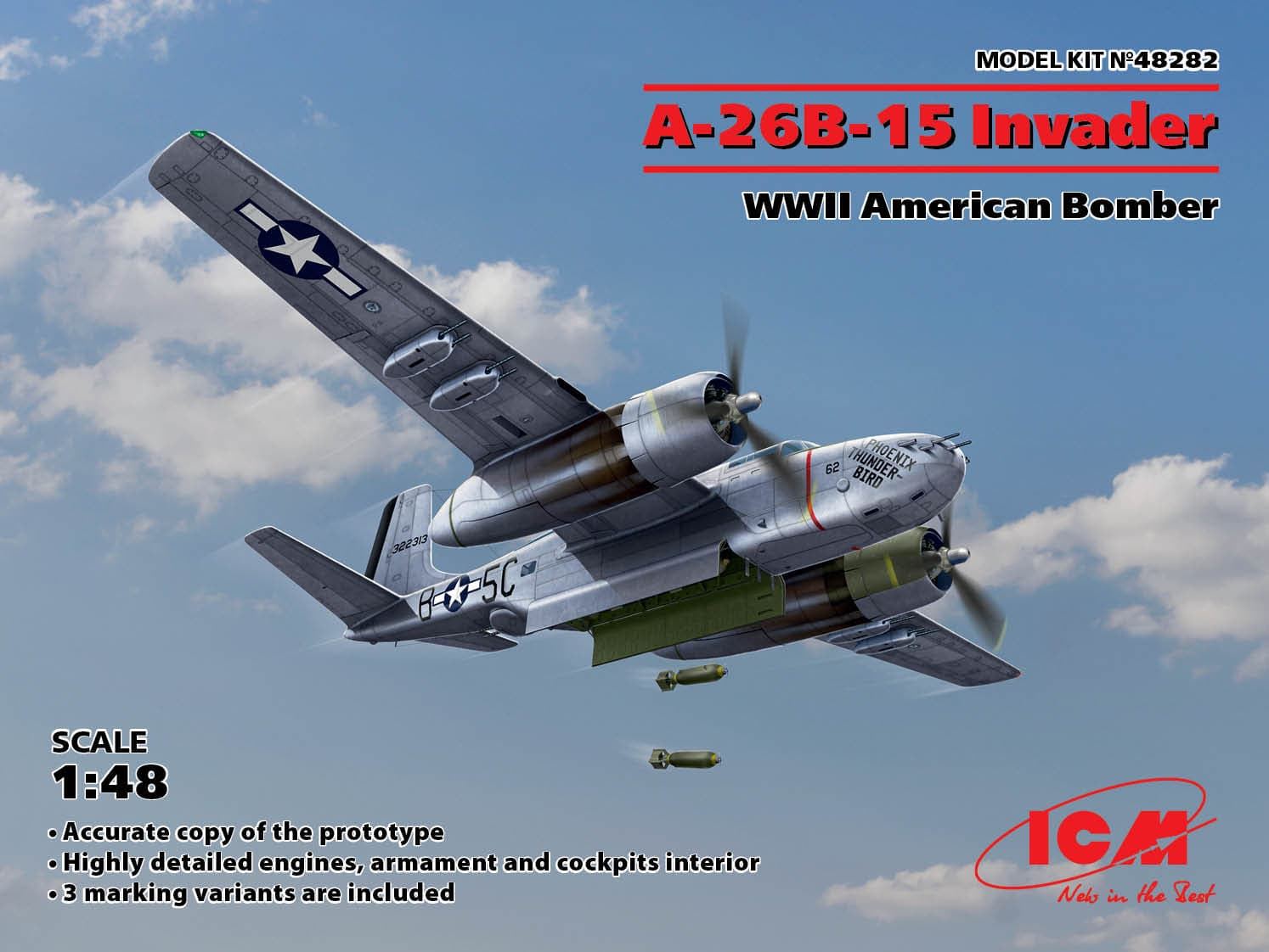 1/48 A-26B-15 Invader, WWII American Bomber ICM 48282 - Imagen 1
