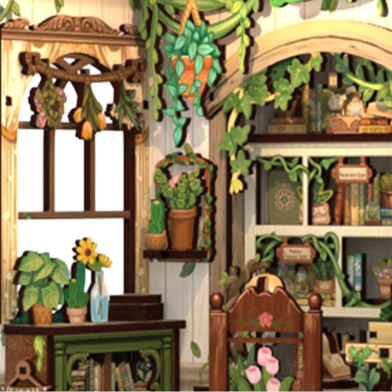 Book Nook Librería "Green Life Bookshop" con 196 piezas. - Imagen 12