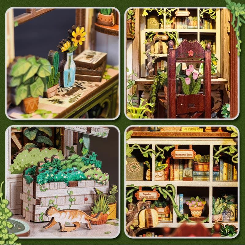 Book Nook Librería "Green Life Bookshop" con 196 piezas. - Imagen 6