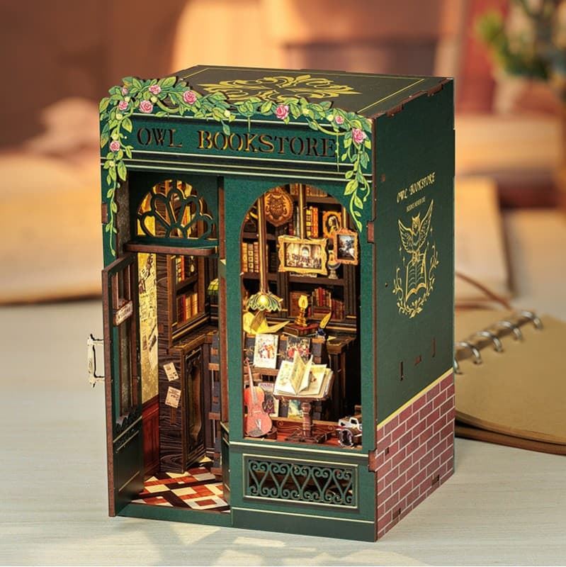 Book Nook Librería "Owl Bookstore" con 88 piezas. - Imagen 1
