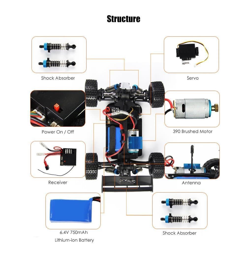 buggy 1/18 todoterreno 4wd 70 km/h Coche radio control - Coche rc - Coche r/c - Coche teledirigido - Imagen 7