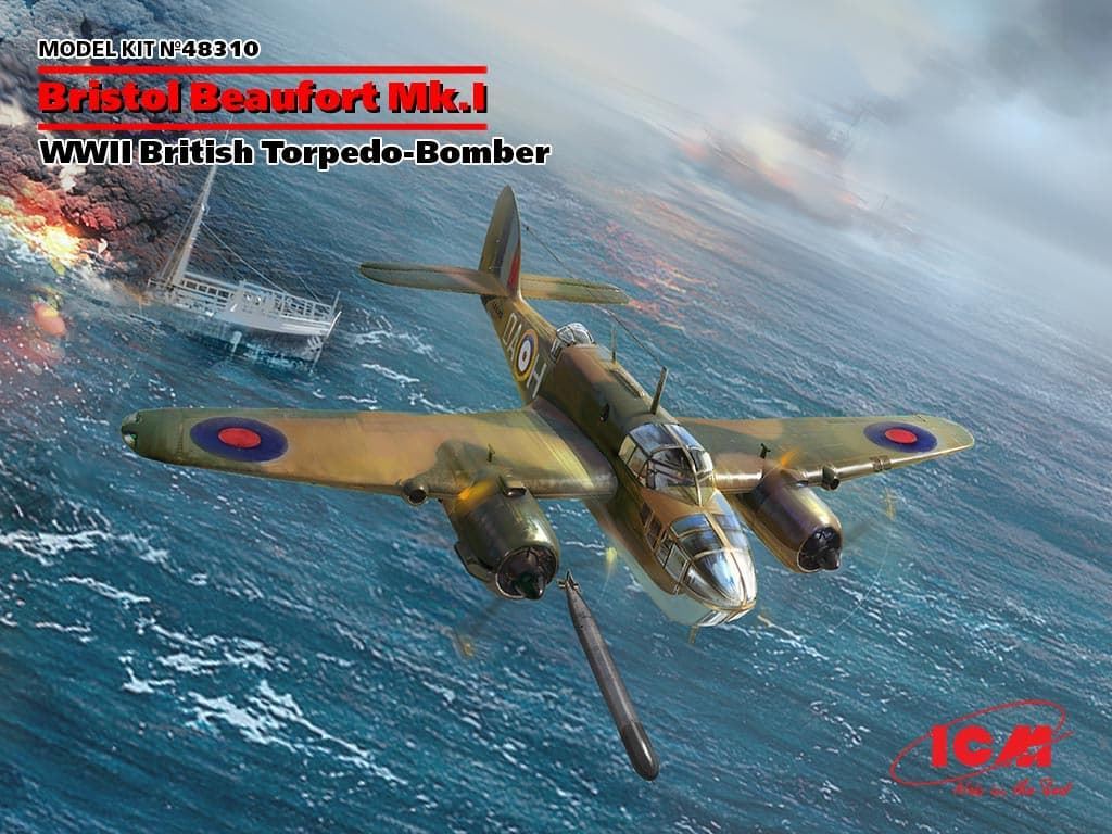 ICM 48310 1/48 Bristol Beaufort Mk.I, WWII British Torpedo-Bomber (100% new molds) - Imagen 1