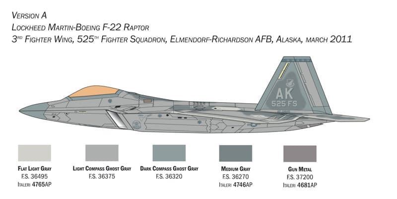 ITALERI 2822 1/48 F-22A Raptor - Imagen 3