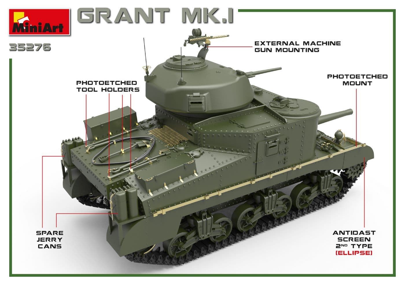 Miniart 1/35 GRANT Mk.I INTERIOR KIT (35217) - Imagen 8