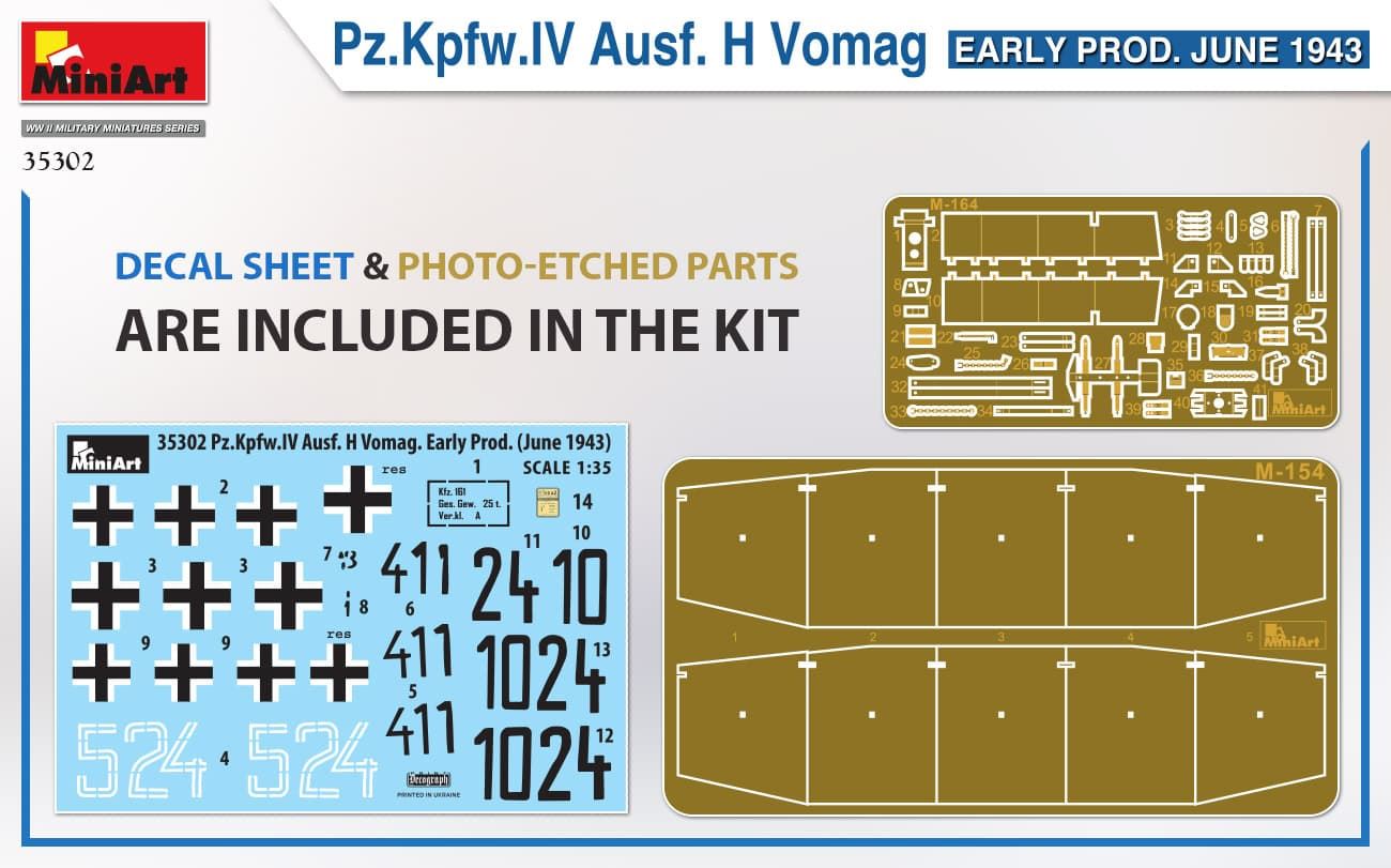 MiniArt 1/35 Pz.Kpfw.IV Ausf. H Vomag. EARLY PROD. JUNE 1943( 35302) - Imagen 2