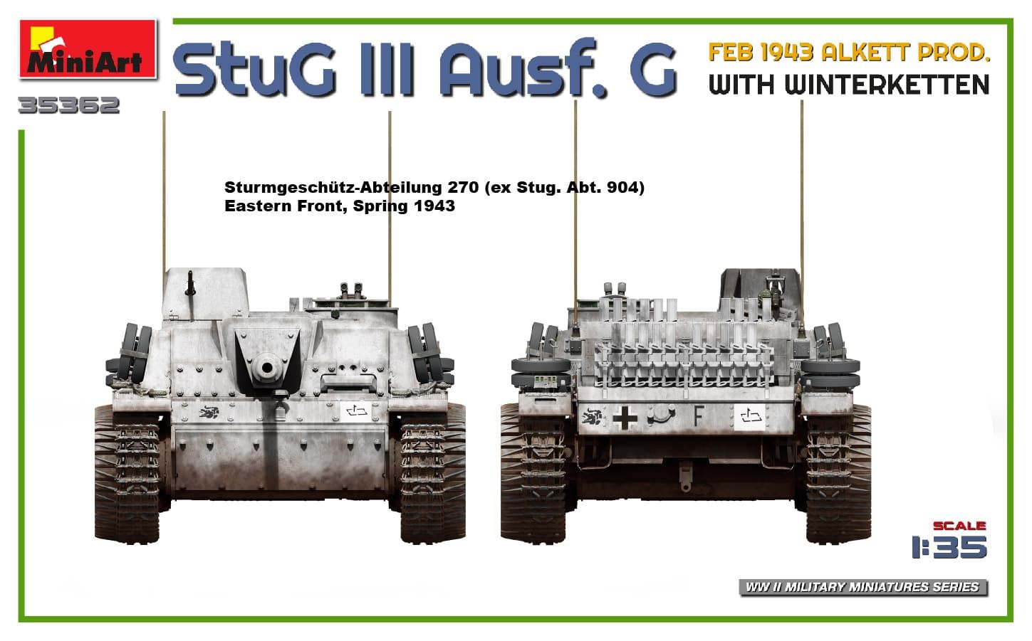 Miniart 1/35 StuG III Ausf. G FEB 1943 ALKETT PROD. WITH WINTERKETTEN (35362) - Imagen 11