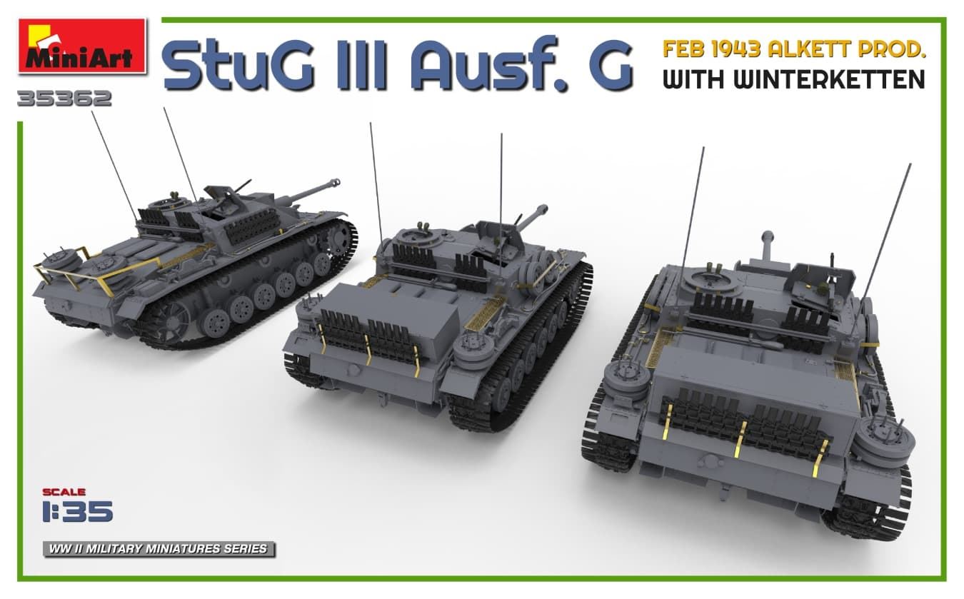 Miniart 1/35 StuG III Ausf. G FEB 1943 ALKETT PROD. WITH WINTERKETTEN (35362) - Imagen 5