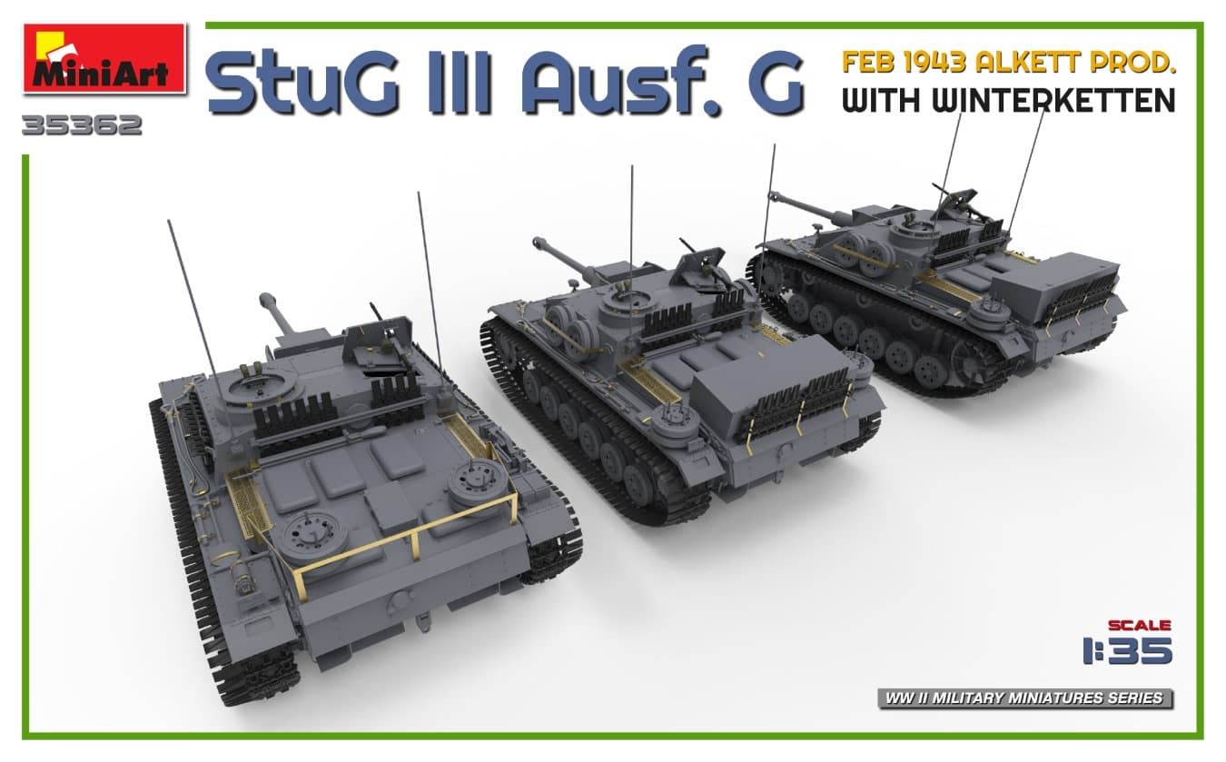 Miniart 1/35 StuG III Ausf. G FEB 1943 ALKETT PROD. WITH WINTERKETTEN (35362) - Imagen 6