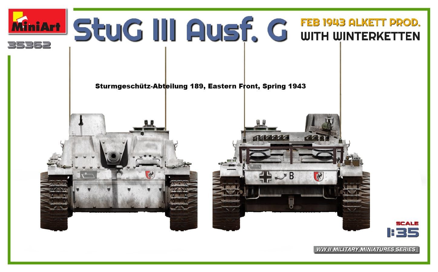 Miniart 1/35 StuG III Ausf. G FEB 1943 ALKETT PROD. WITH WINTERKETTEN (35362) - Imagen 8