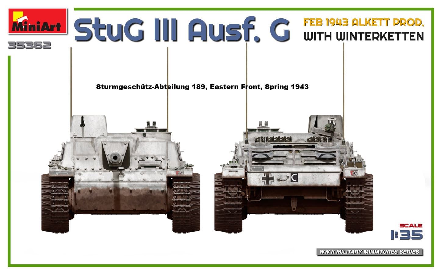 Miniart 1/35 StuG III Ausf. G FEB 1943 ALKETT PROD. WITH WINTERKETTEN (35362) - Imagen 9