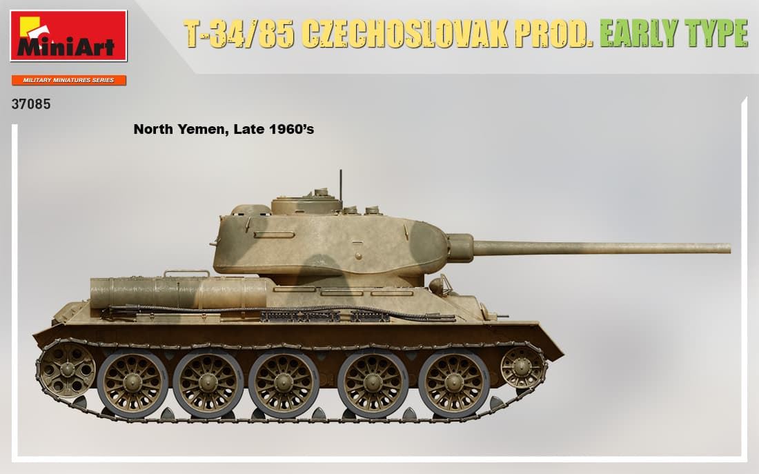 Miniart 1/35  T-34/85 CZECHOSLOVAK PROD. EARLY TYPE (37085) - Imagen 3