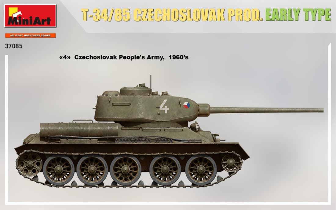 Miniart 1/35  T-34/85 CZECHOSLOVAK PROD. EARLY TYPE (37085) - Imagen 5