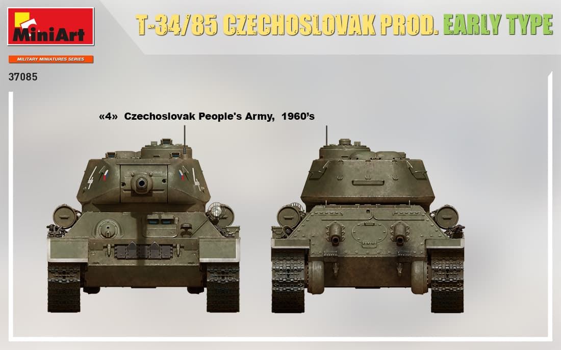 Miniart 1/35  T-34/85 CZECHOSLOVAK PROD. EARLY TYPE (37085) - Imagen 6