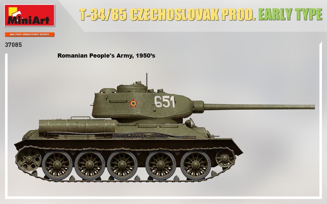 Miniart 1/35  T-34/85 CZECHOSLOVAK PROD. EARLY TYPE (37085) - Imagen 7