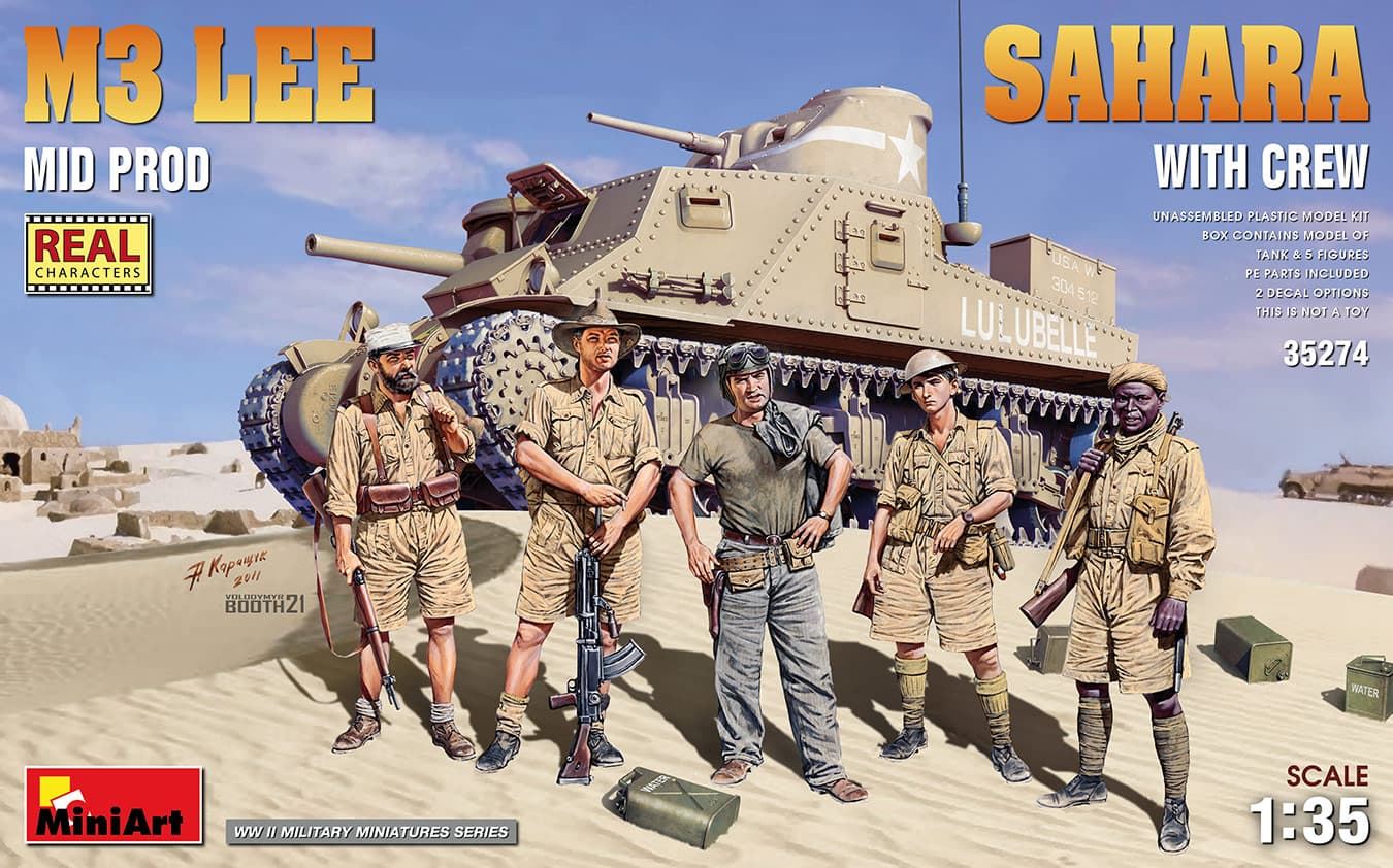 Miniart 35274 1/35 M3 LEE MID PROD. SAHARA w/CREW - Imagen 1