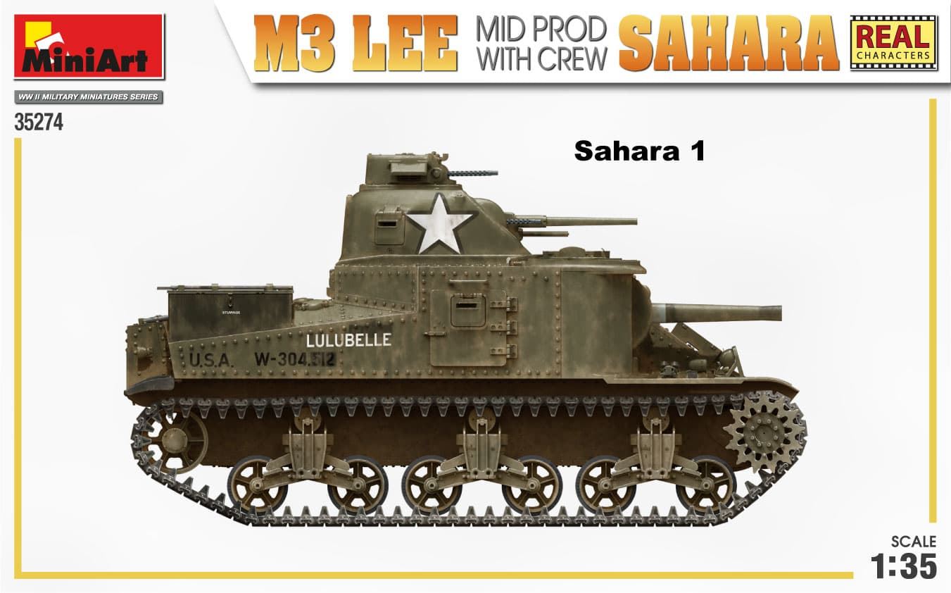 Miniart 35274 1/35 M3 LEE MID PROD. SAHARA w/CREW - Imagen 3