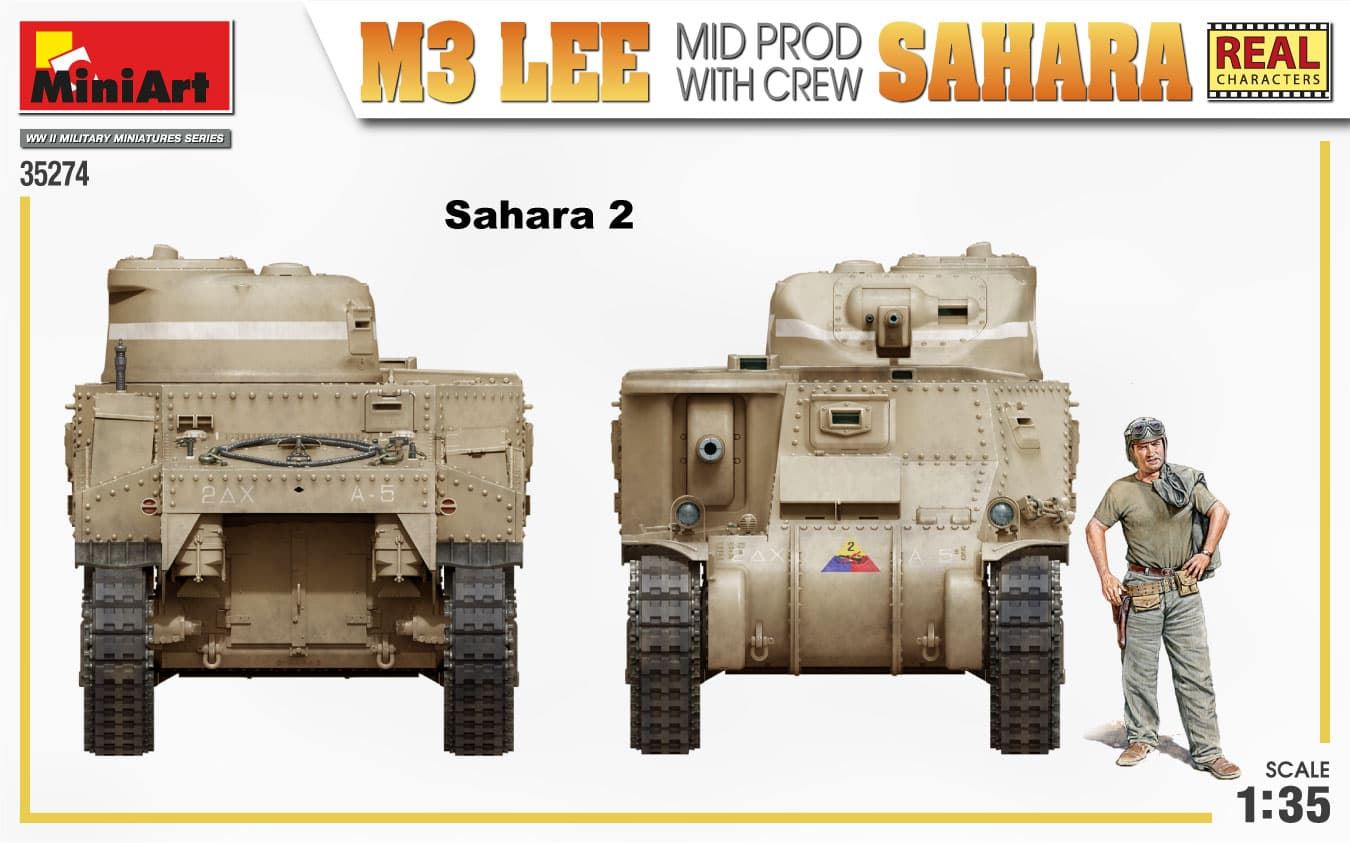 Miniart 35274 1/35 M3 LEE MID PROD. SAHARA w/CREW - Imagen 4