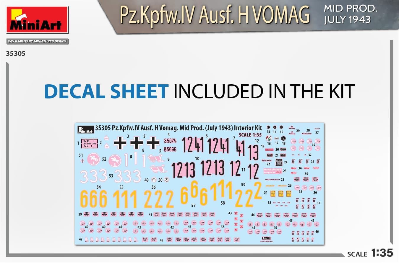 MiniArt Pz.Kpfw.IV Ausf. H Vomag. MID PROD. JULY 1943. INTERIOR KIT (35305) - Imagen 7