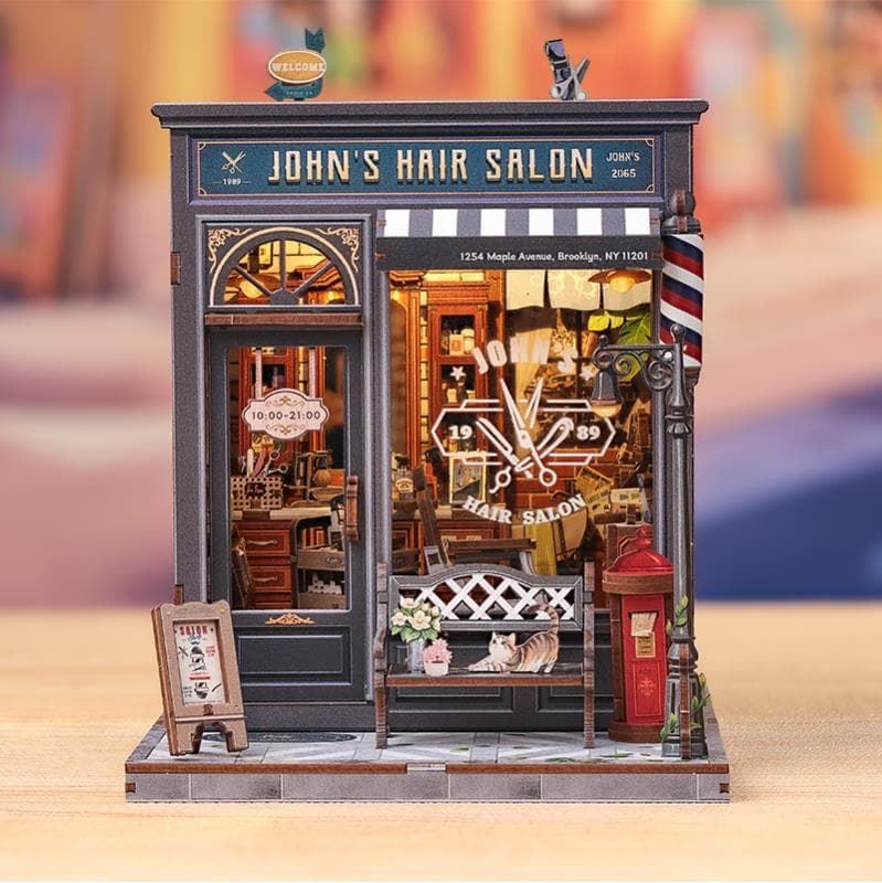 Miniature House Barbería "John's Hair Salon" con 210 piezas. - Imagen 5