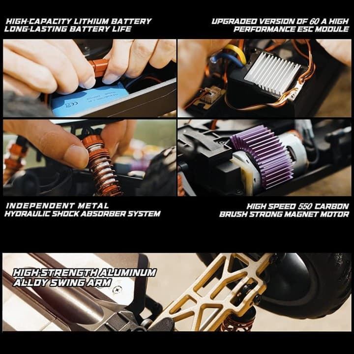 Monster Truck Speed 104009 Brushed 1/10 RTR Wltoys -  Coche radio control - Coche rc - Coche r/c - coche teledirigido - Imagen 9