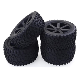 RUEDAS 1/10 BUGGY LLANTA NEGRA RADIOS - TACO MEDIANO (4 uni) - Imagen 1