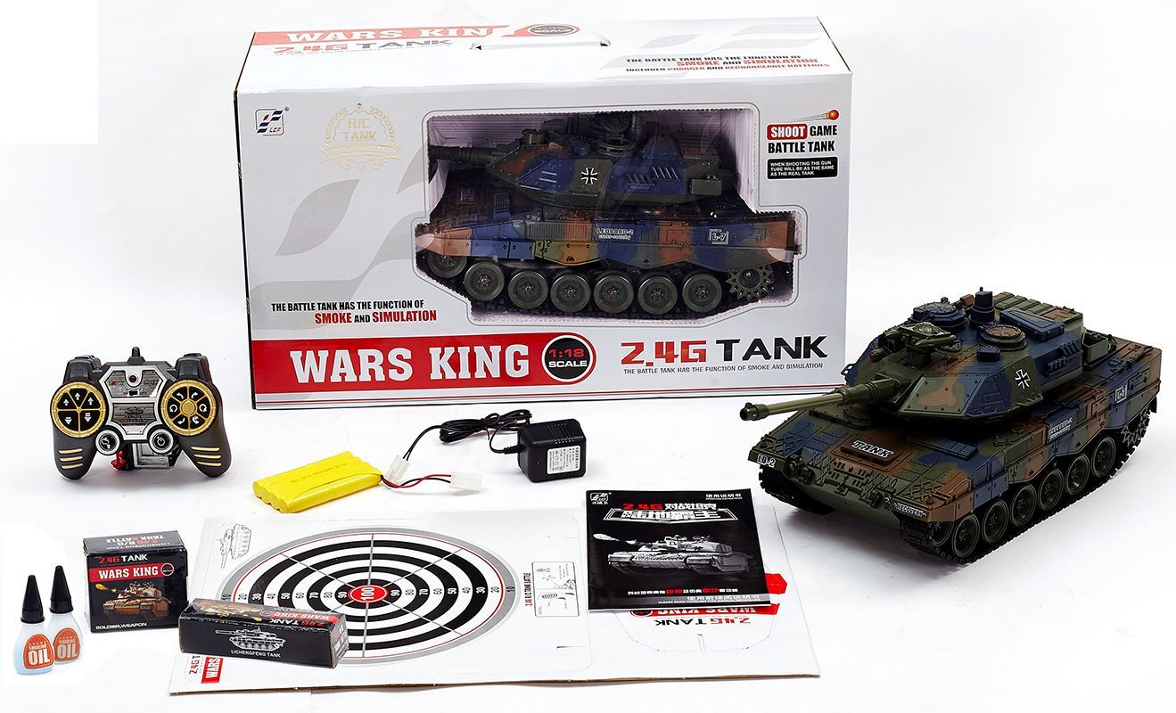 Tanque LEOPARD 1/18 2.4g R/C con humo y bola - Imagen 2