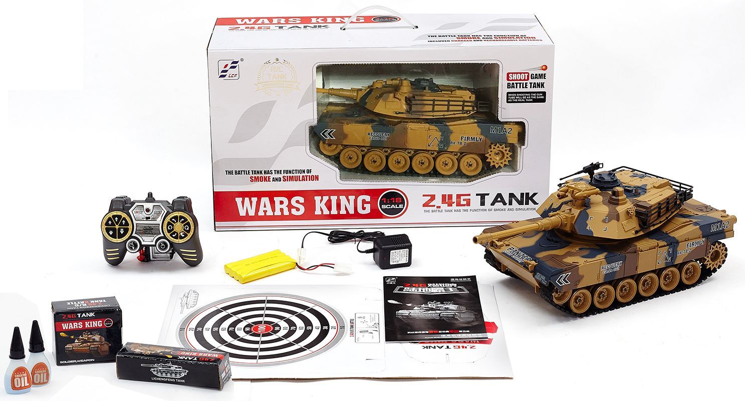 Tanque M1 ABRAMS 1/18 2.4g R/C con humo y bolas - Imagen 2